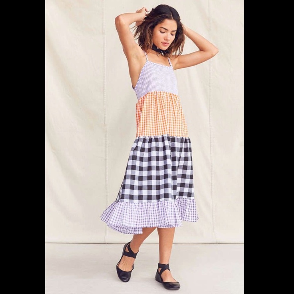 Urban Outfitters multi Gingham Midi Dress